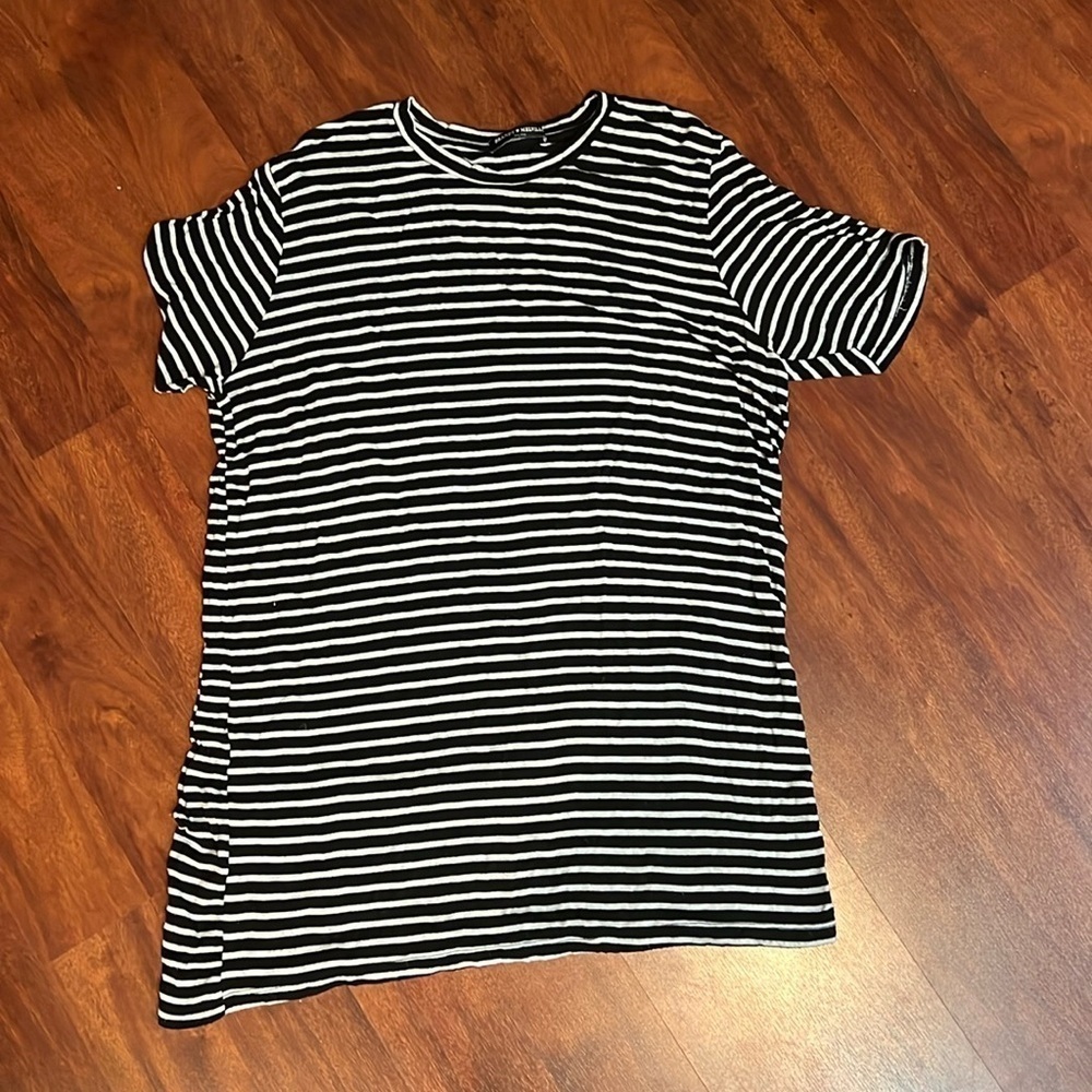one size black and white striped brandy melville short sleeve T-shirt dress